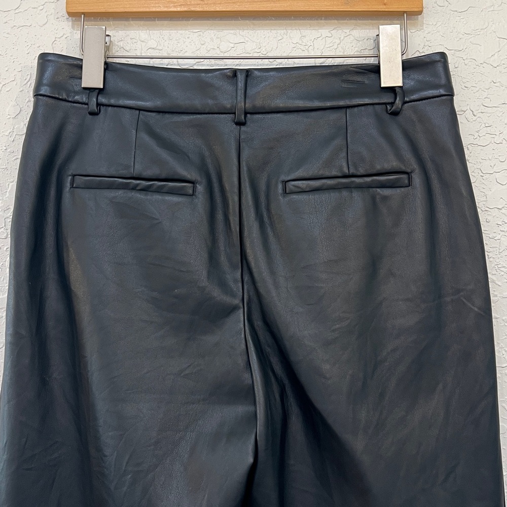 LOFT Faux Leather Pleated Front Pants Petite Size 8P - Picture 6 of 13